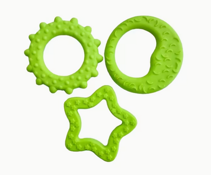 The TriBite Set — 3-Piece Rubber Dental Chew Toy Set