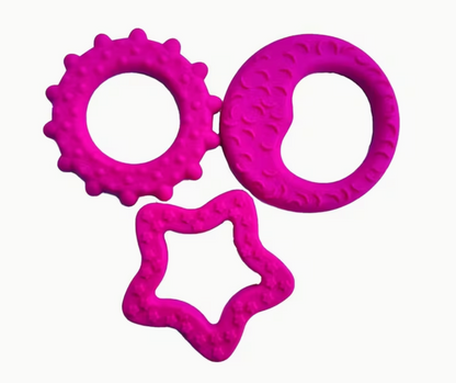 The TriBite Set — 3-Piece Rubber Dental Chew Toy Set