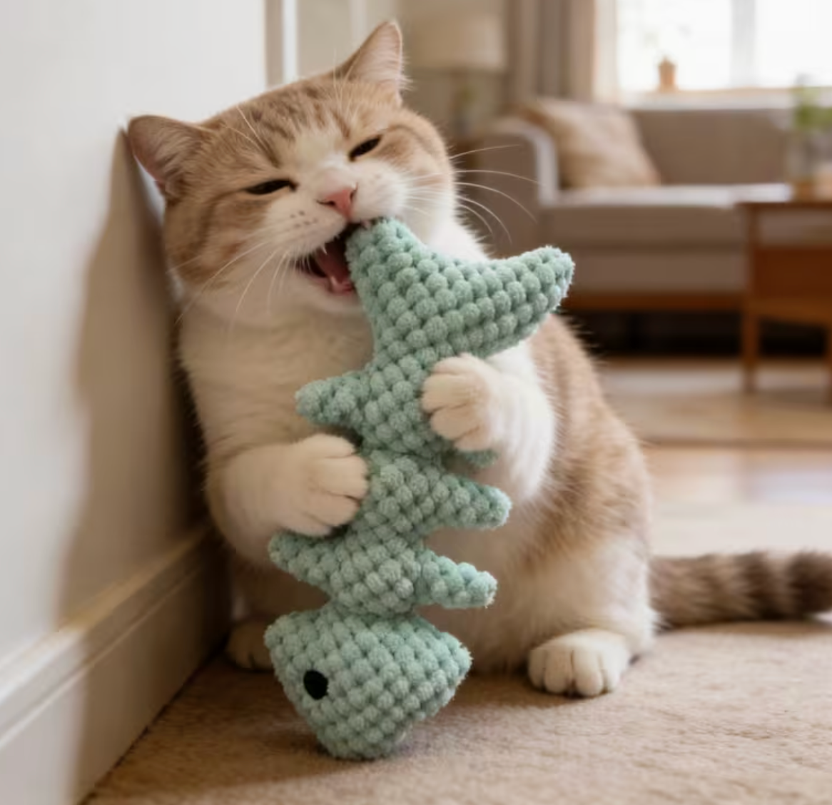 The FishBite — Interactive Fishbone Dental Cat Toy