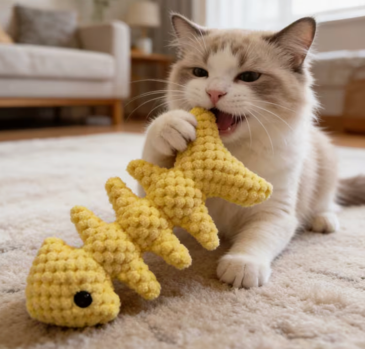 The FishBite — Interactive Fishbone Dental Cat Toy