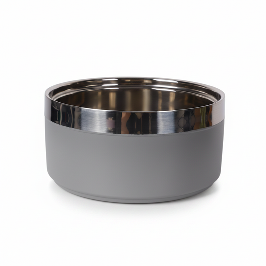 Grey Steel Pet Bowl — Studio