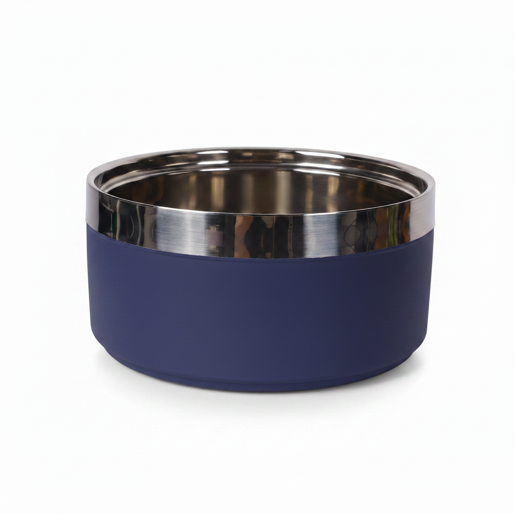 Navy Steel Pet Bowl — Studio