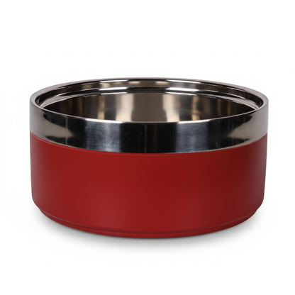 Red Steel Pet Bowl — White BG