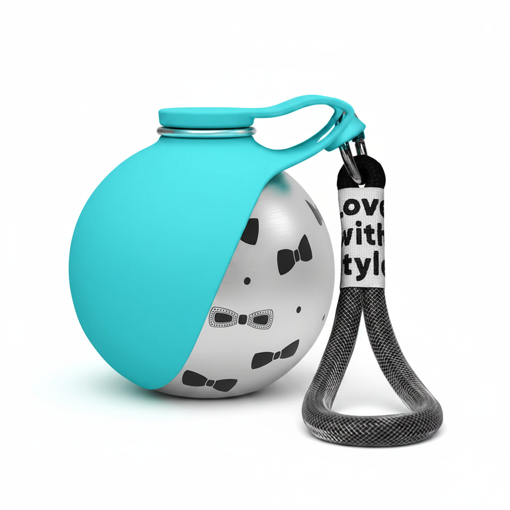 Teal Dalmatian Pet Water Bottle